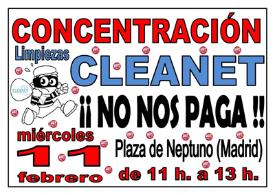 Concentración Cleanet 11 febrero en Madrid